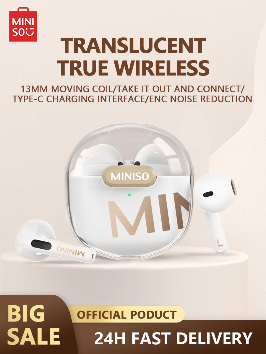 MINISO M01  Bluetooth Earphone 9D HIFI Sound Sport Waterproof TWS Wireless Headphones with Mic for Oppo Realme Xiaomi Earbuds