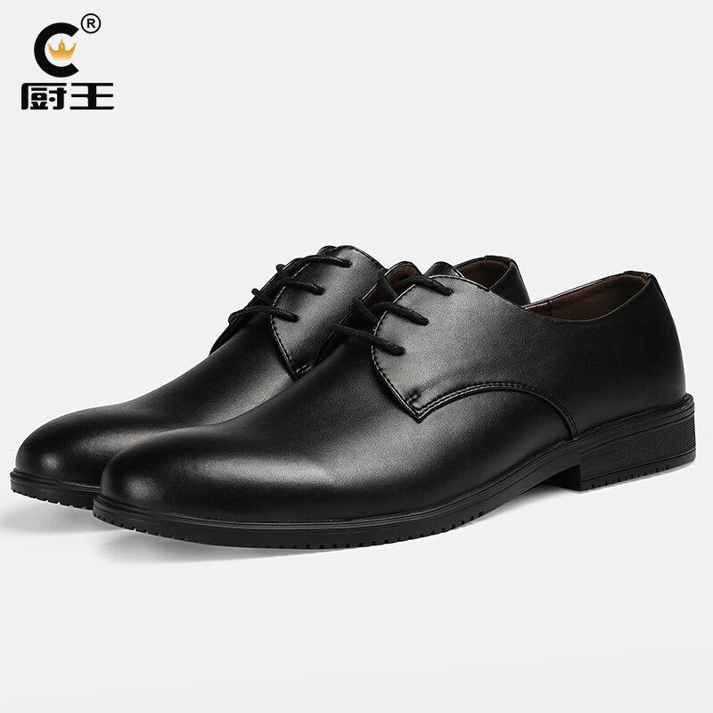 Kitchen King Chef Special Shoes Work Shoes Non-Slip Waterproof Oil-Proof Formal Wear Leather Shoes Casual Elevator Men's Shoes Kitchen Shoes