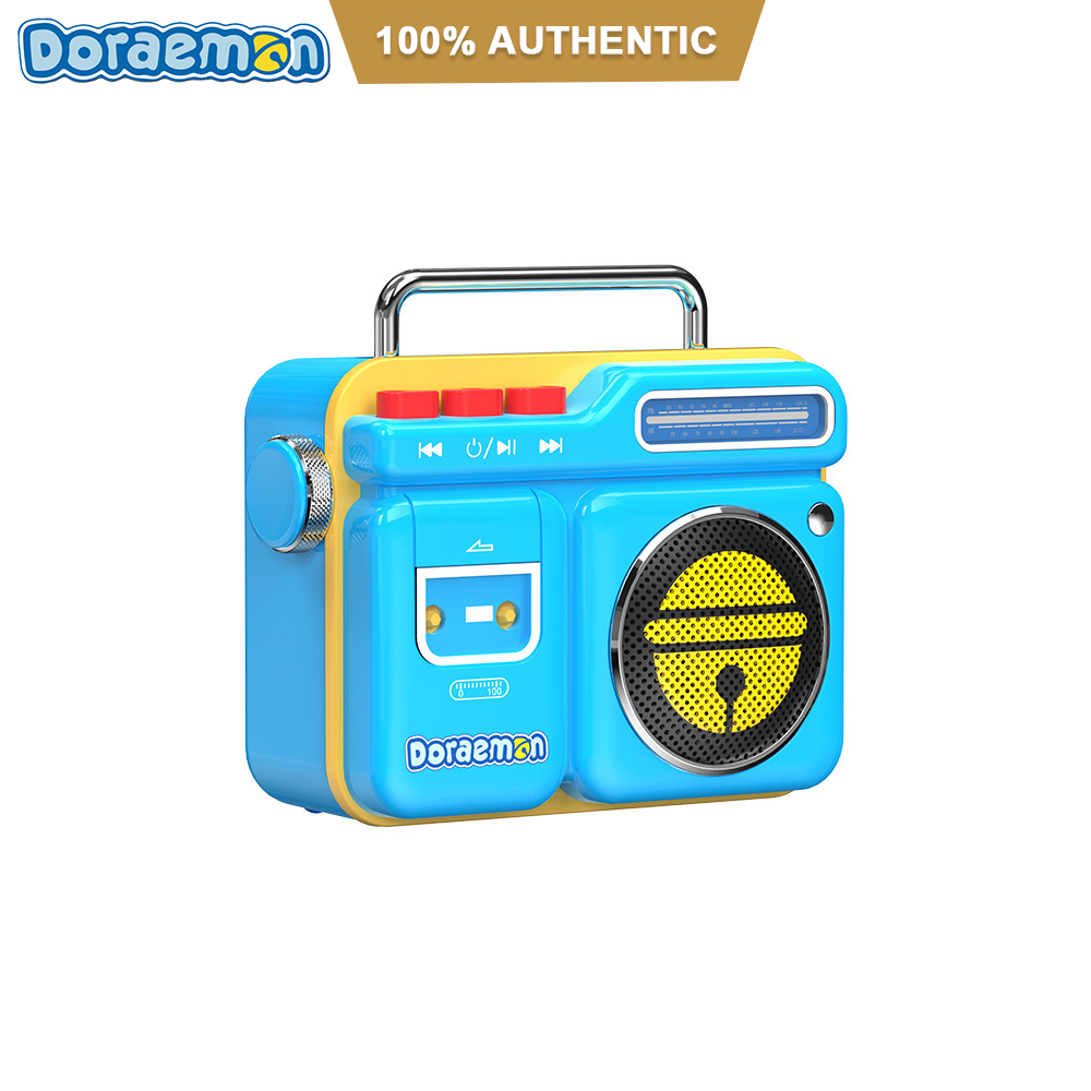100% Authentic Doraemon Bluetooth Speaker Retro Portable Mini Speaker Rechargeable Long Battery Life High Quality 9D Sound DRBT1
