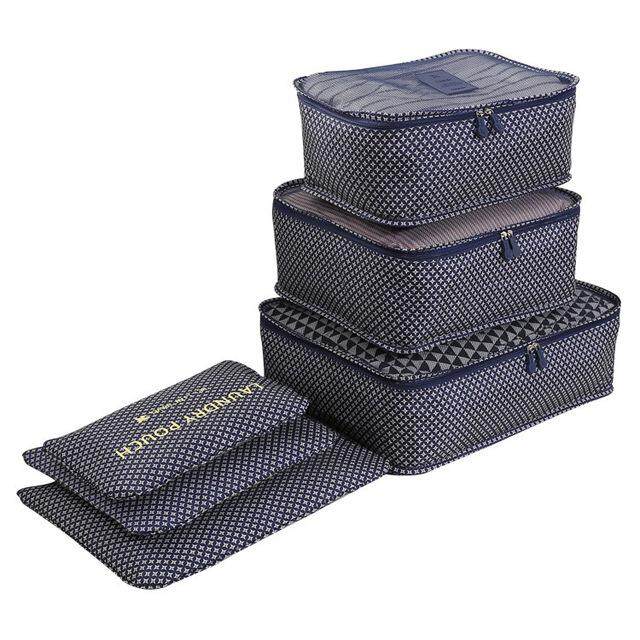 6PCS Travel Luggage Organizer Pouch Waterproof Clothes Storage Bags Packing Cube - intl