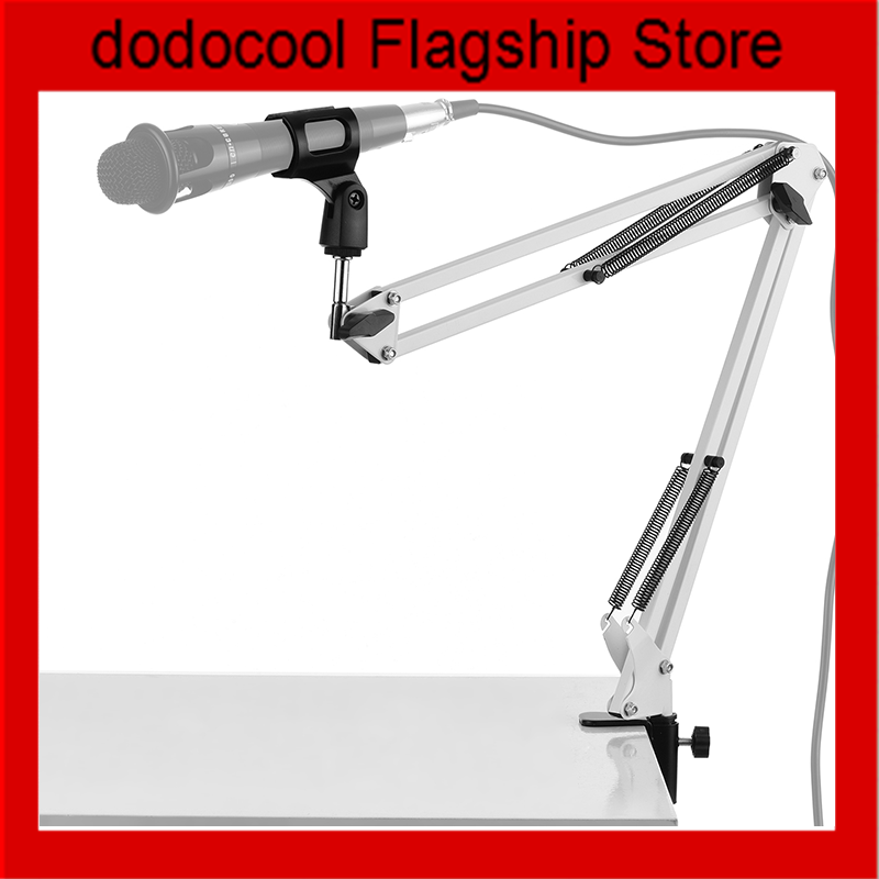 dodocool Microphone Stand Holder Table Lazy Bracket with Extendable Arm Microphone Clip
