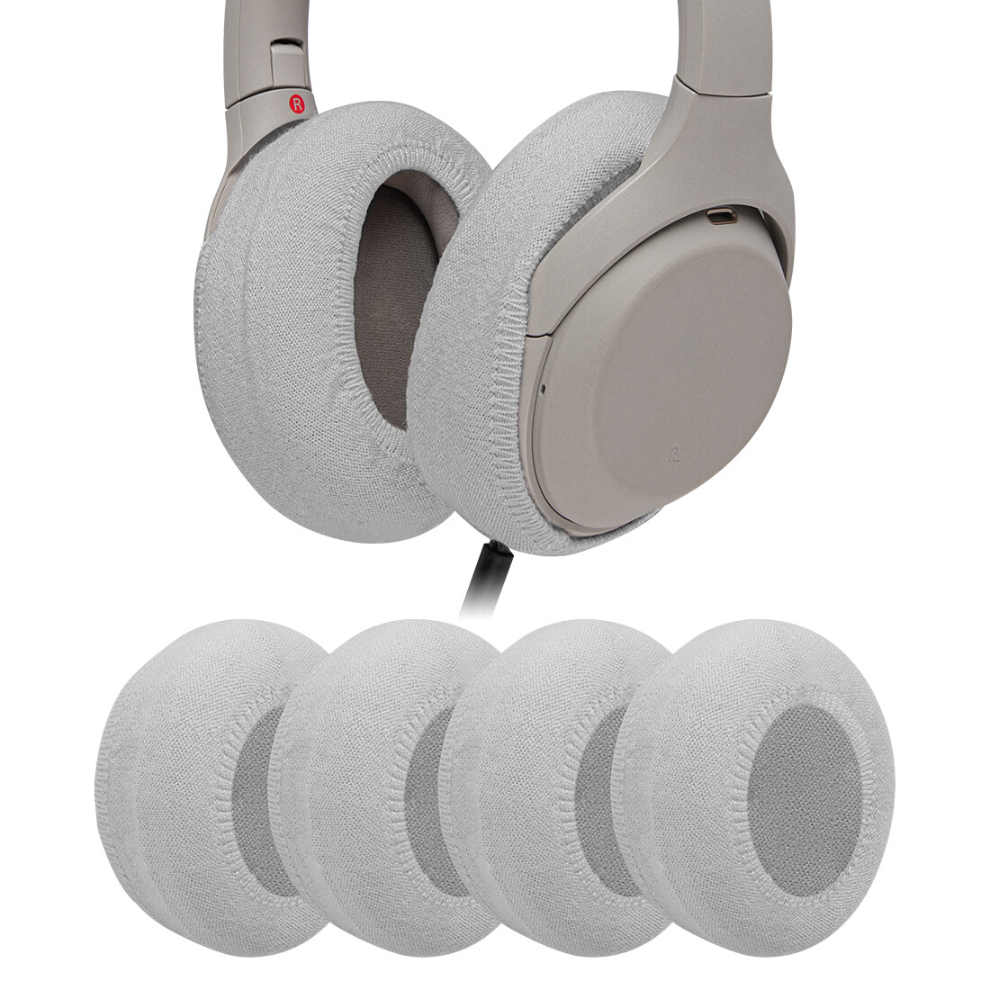 Geekria 2 Pairs Medium Knit Fabric Washable Earpad Covers/Earcup Covers/Ear Pads Protectors/Stretchable Sanitary Earcup, Fits 3.14"-4.33" Headsets