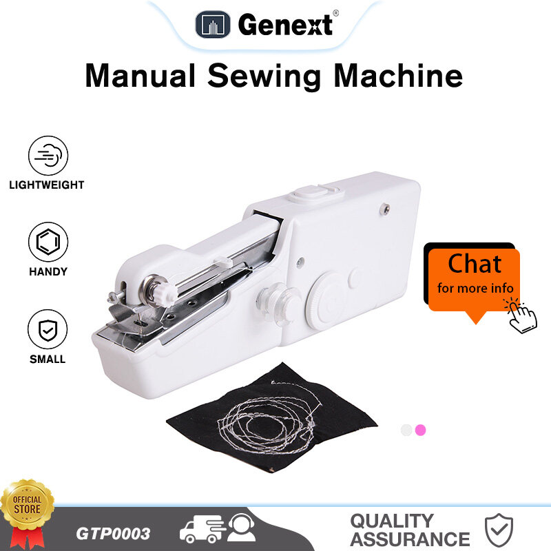 GENEXT Mini Sewing Machine Household Handheld Electric Stitch Needlework Set For DIY Clothes Portable Hand Machine【With charger】