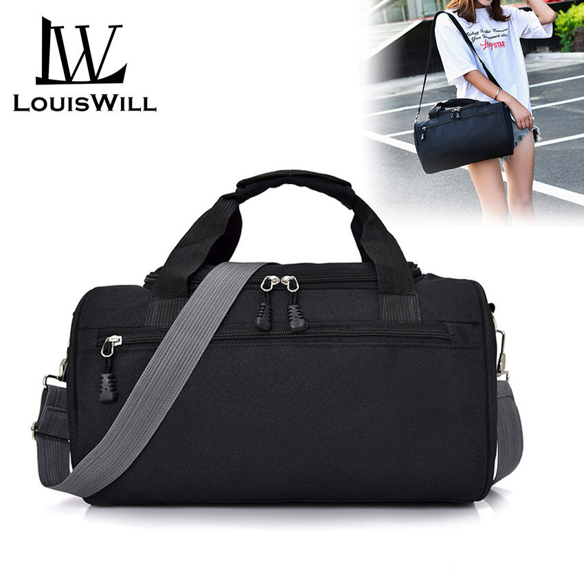 LouisWill Sports Gym Bags Training Fitness Travel Handbag Duffle Shoulder Carry Bags Sling Bag Yoga Mat Sport Bag with Detachable Shoulder Strap