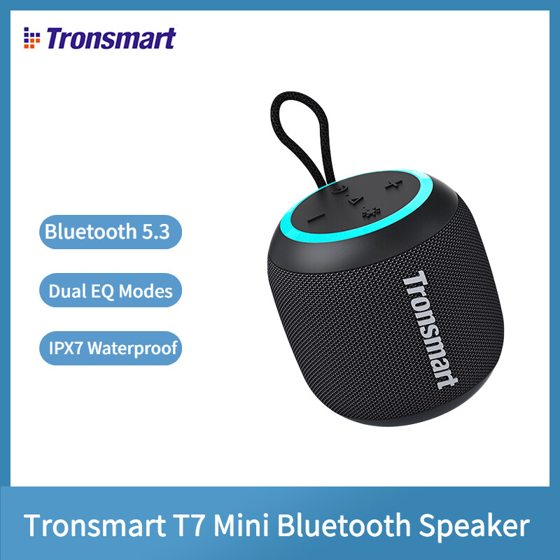 Original Tronsmart T7 Mini Portable Bluetooth Speaker TWS Bluetooth 5.3 Speaker with Balanced Bass, IPX7 Waterproof,  LED Modes for Outdoor