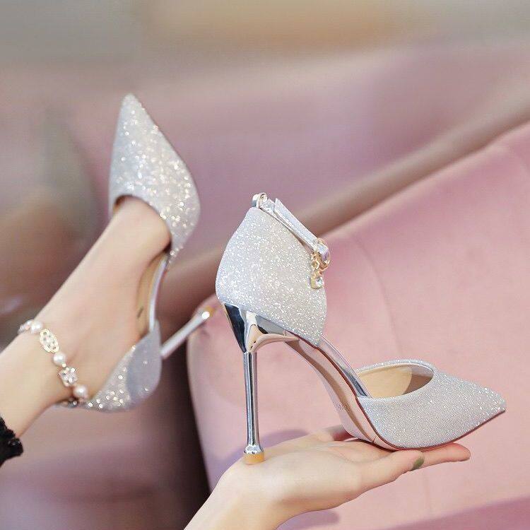 PAR high heel shoes for women ladies heeled sandals 2022 new high-heeled shoes with stiletto buckle sandals wedding Shoes Kasut Perempuan summer