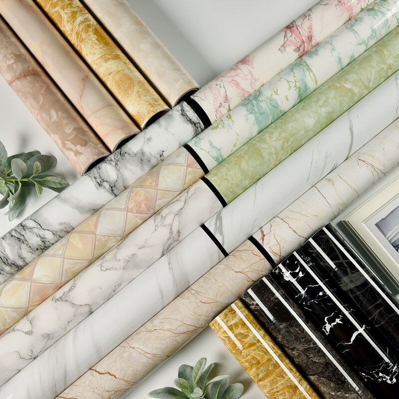 [New] Yenhome 40cmX500cm Marble PVC Vinyl Film Self Adhesive Waterproof Wallpaper for Bathroom Kitchen Cupboard Countertops Contact Paper Wall Stickers