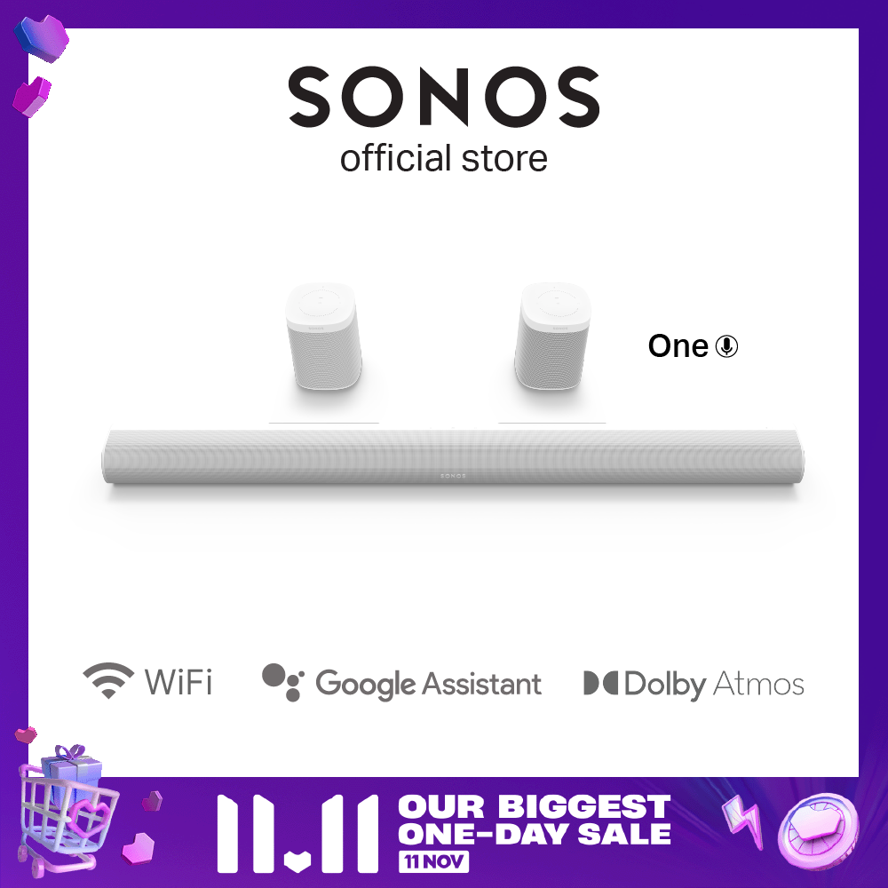 5.0.2 Sonos Arc Soundbar For TV With Dolby Atmos Set with One - Wireless Home Theater System