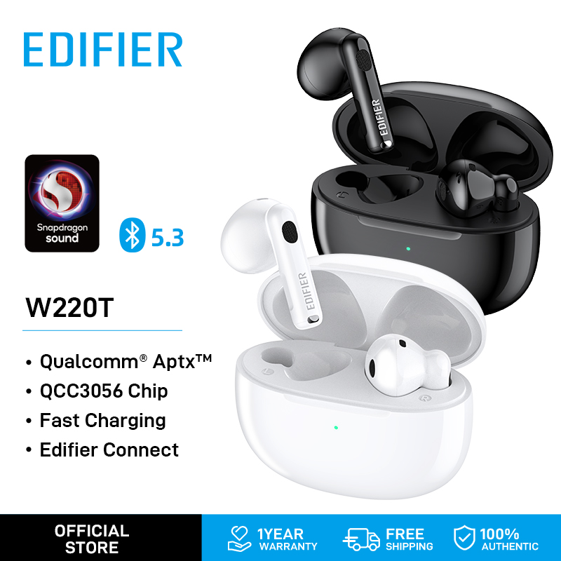 Edifier W220T TWS earbuds wireless earbuds bluetooth 5.3 earbuds headphone 24h playtime cVc noise cancellation QCC3056 IP54 waterproof fast charge