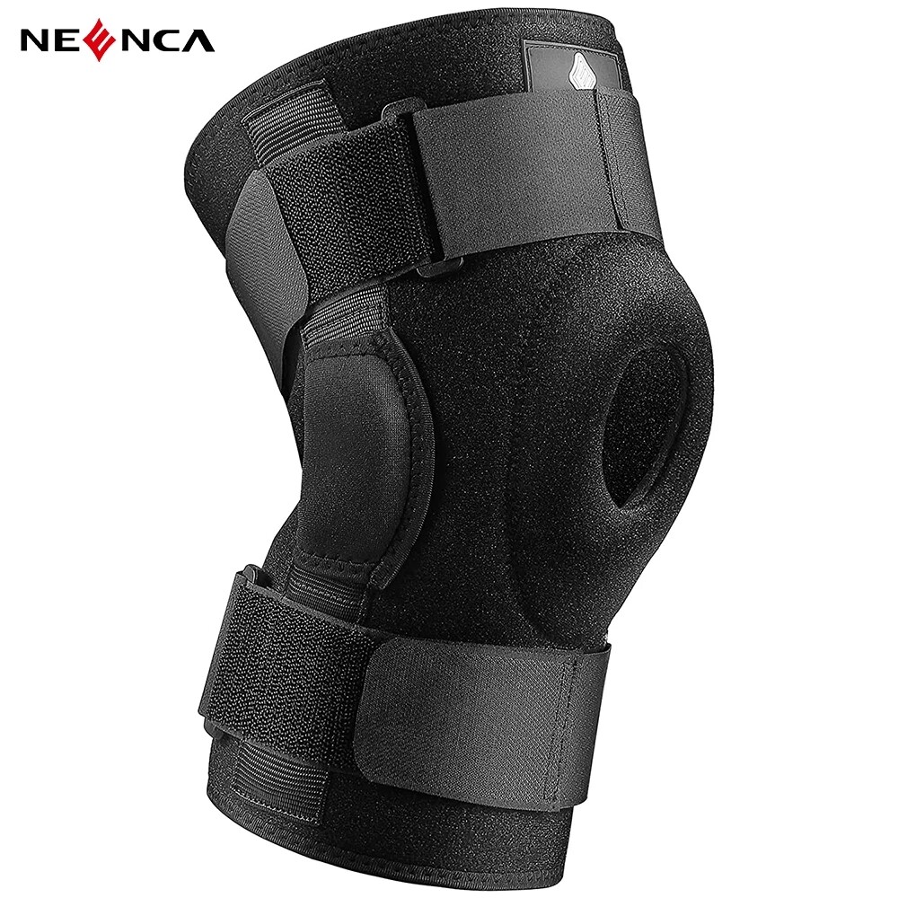 NEENCA 1PC Knee Brace with Dual Metal Side Stabilizers Knee Support Adjustable Compression Breathable Patella Protector Arthritic Guard