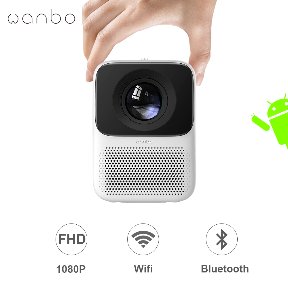 Xiaomi Wanbo T2 Max Full HD 1080P Smart Mini Projector 4K Support TV Android Wifi Home Cinema Bluetooth LED Projector Global Version