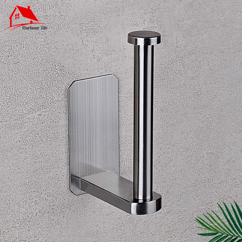 2 PCS Self Adhesive Toilet Paper Holder SUS 304 Stainless Steel No Drilling Bathroom Kitchen Tissue Paper Roll Towel Holder Rustproof, Brushed Nickel Finish