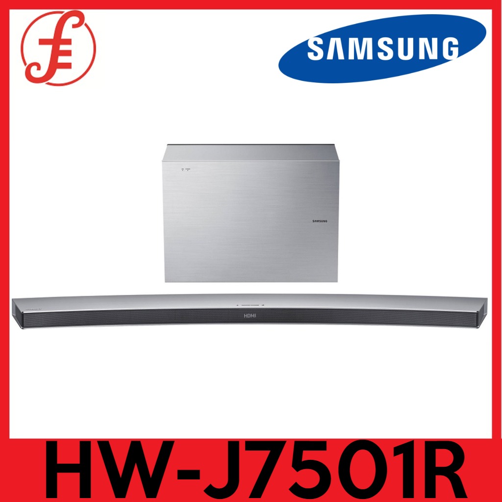 SAMSUNG Curved Soundbar HW-J7501R 4.1 Channel 320W BUILT IN 8 Speaker Units Bluetooth Power On (7501 HWJ7501R)