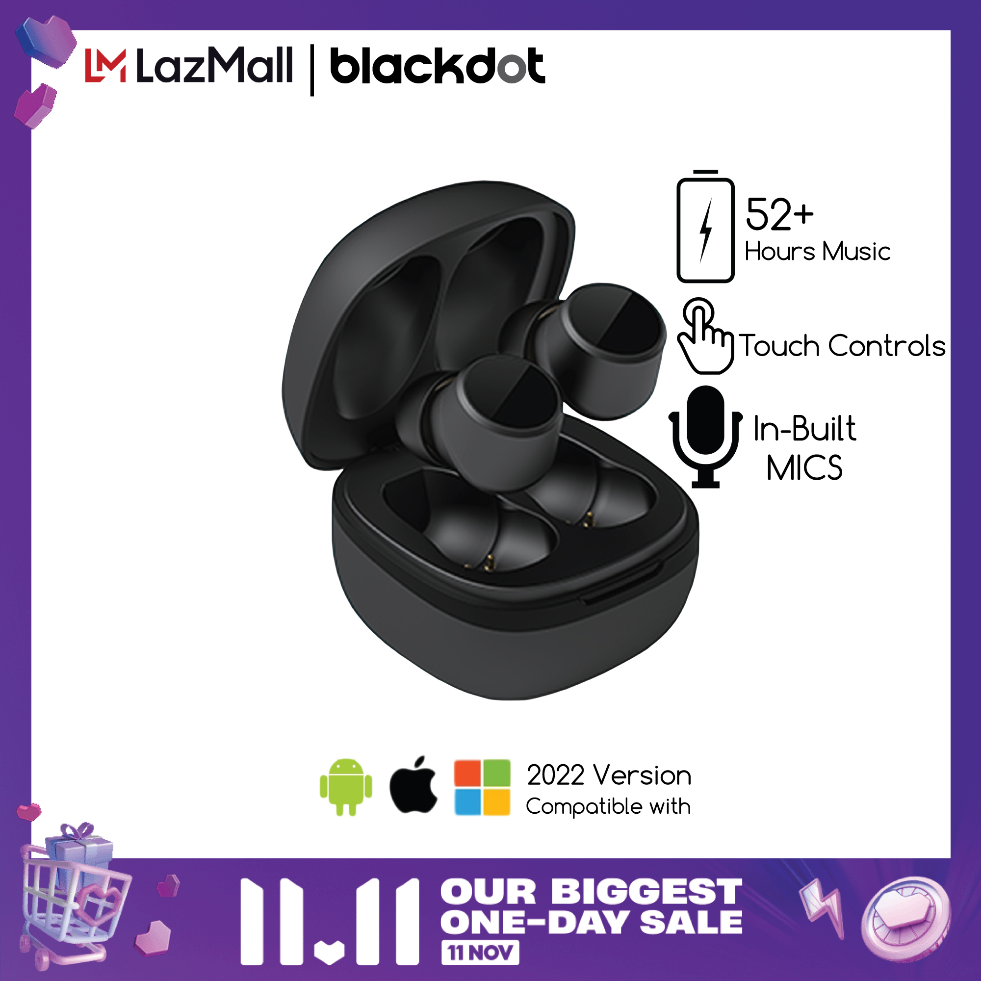Blackdot Touch Pro Wireless Earbuds With 7 Hrs Music, High Bass, High Audio Quality Earphone, Touch Control Bluetooth Earphone