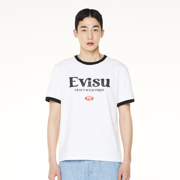 [EVISU KOREA] Retro Ringer Slim Fit T-shirt