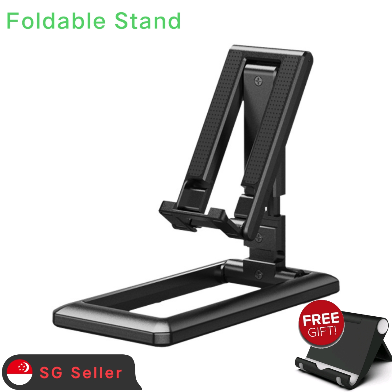 Foldable Phone Tablet Stand Holder Adjustable Desktop Mount Stand Tripod Table Desk Support for IPhone and samsung  IPad Mini 1 2 3 4 Air Pro Black and White colour