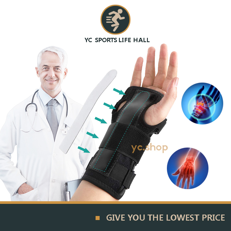 Wrist Splint for Carpal-Tunnel Syndrome, Adjustable Compression Wrist Brace for Right and Left Hand, Pain Relief for Arthritis, Tendonitis, Sprains