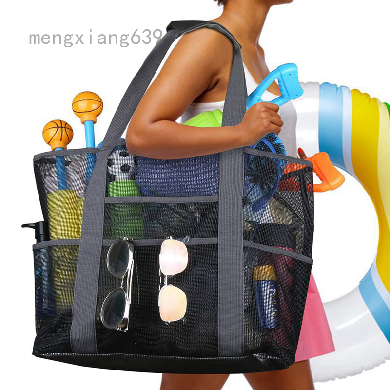Portable PVC Shopping Tote Bags Large Capacity Multifunctional Toy Storage Beach Net Bag