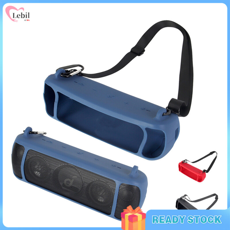 Lebilberry【Fast Delivery】Silicone Case Compatible For Anker Soundcore Motion+ Bluetooth-compatible Speaker Carry Pouch With Strap Carabiner