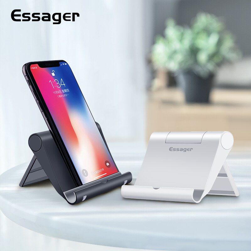Essager Phone Holder Stand Mobile Smartphone Support Tablet Stand Compatible with iPhone 12 11 Pro Max Samsung Xiaomi Huawei Vivo Oppo Desk Portable Holder