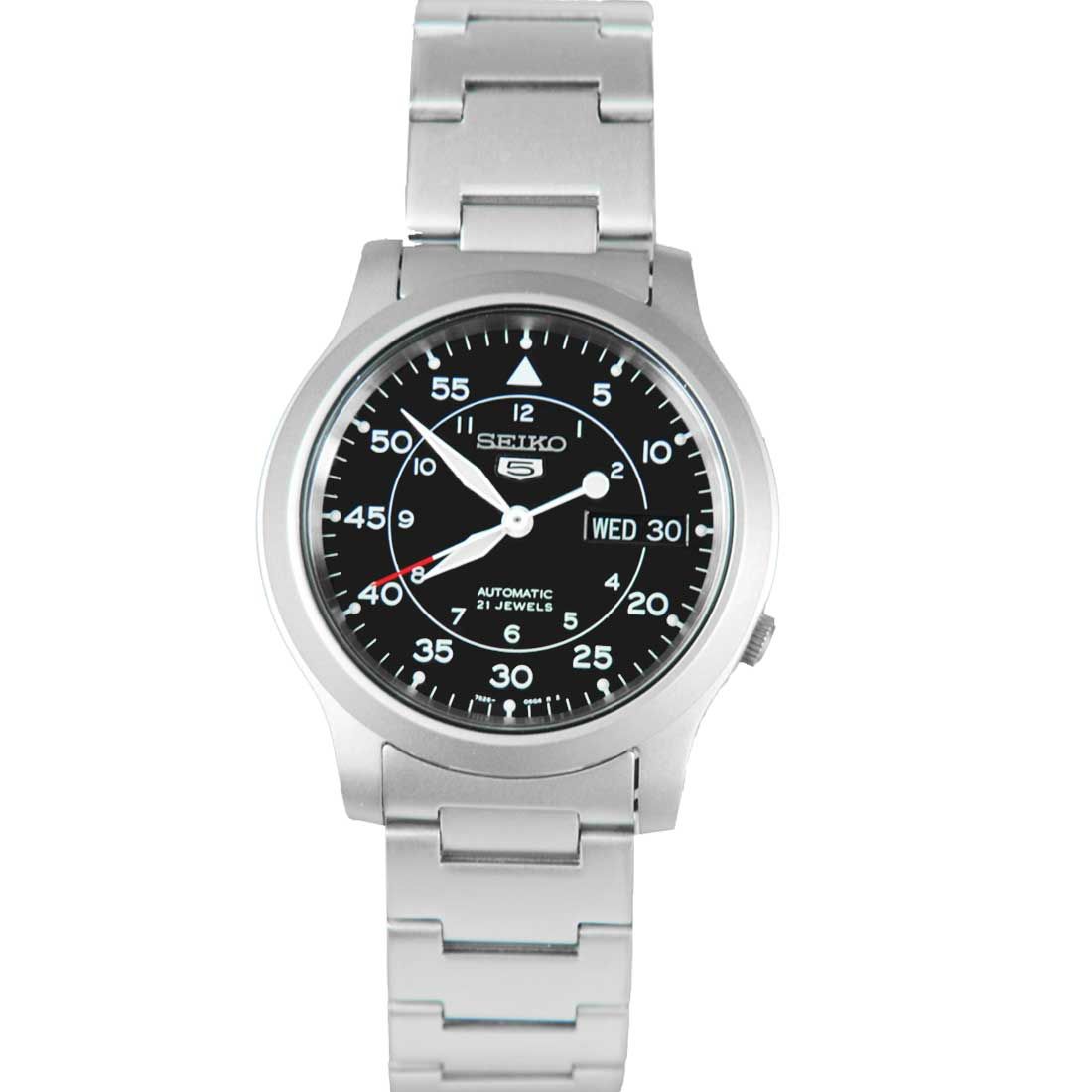 Original Seiko 5 Automatic SNK809K1 SNK809 SNK809K Analog Black Dial Stainless Steel Watch