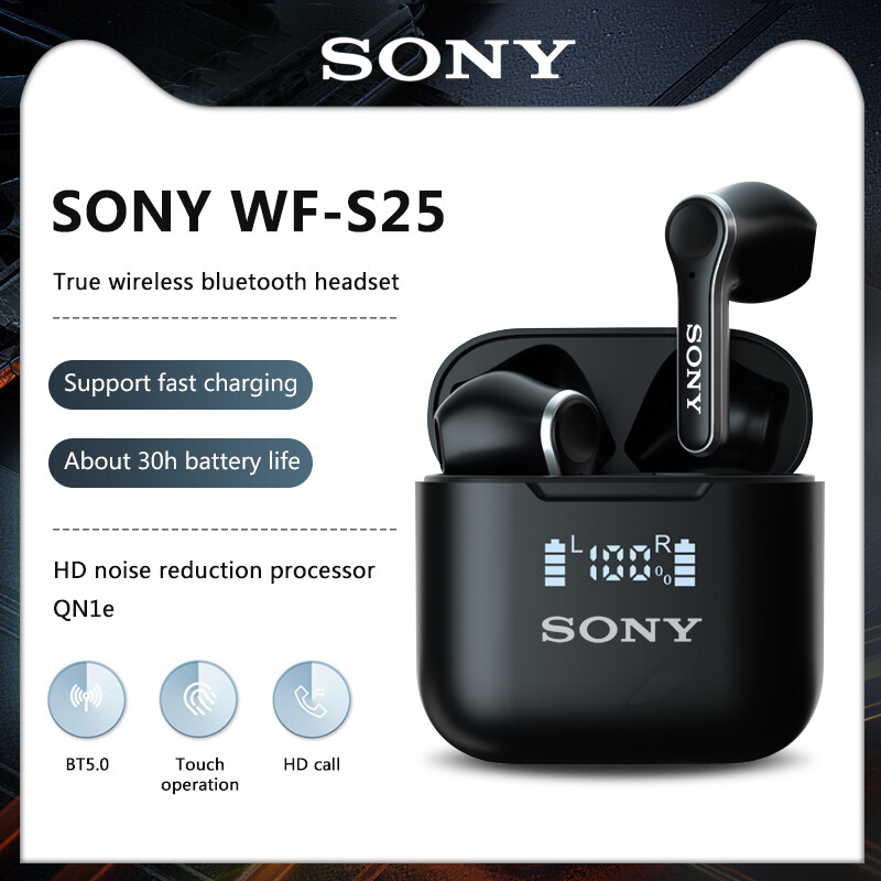 SONY WF-S25 True Wireless Bluetooth Headset Sports Headset Mobile Phone Call In-ear Headset with Wheat Sports Headset for Apple Android Huawei