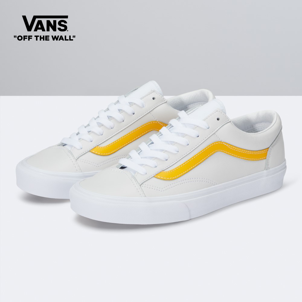 Vans Leather Pop Style 36 Men Sneakers (Unisex US Size) White VN0A54F6A6A1