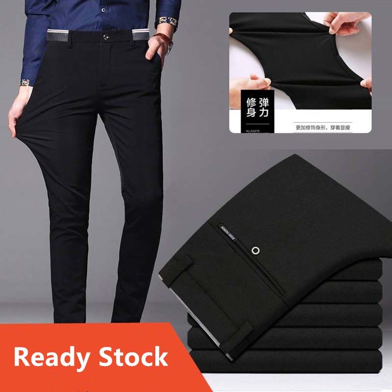 READY STOCK CEO Formal Pants Elastic Smart Men Business Trousers Casual Pant Office Wear Clothing Bottom