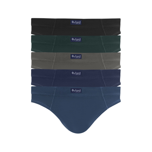 BYFORD MENS 5PCS BRIEFS | 85% COTTON 10% BAMBOO 5% ELASTANE | MINI #907270