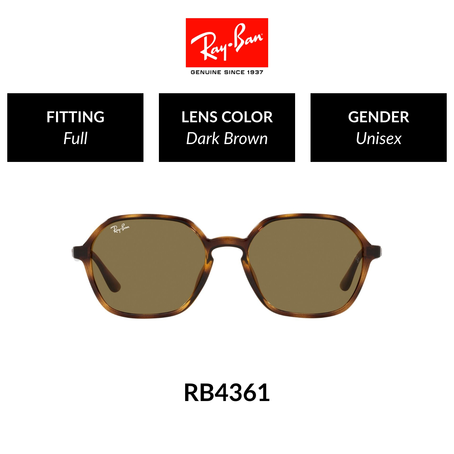 Ray-Ban CORE RB4361F 710/73  Unisex Full Fitting  Sunglasses Size 54mm