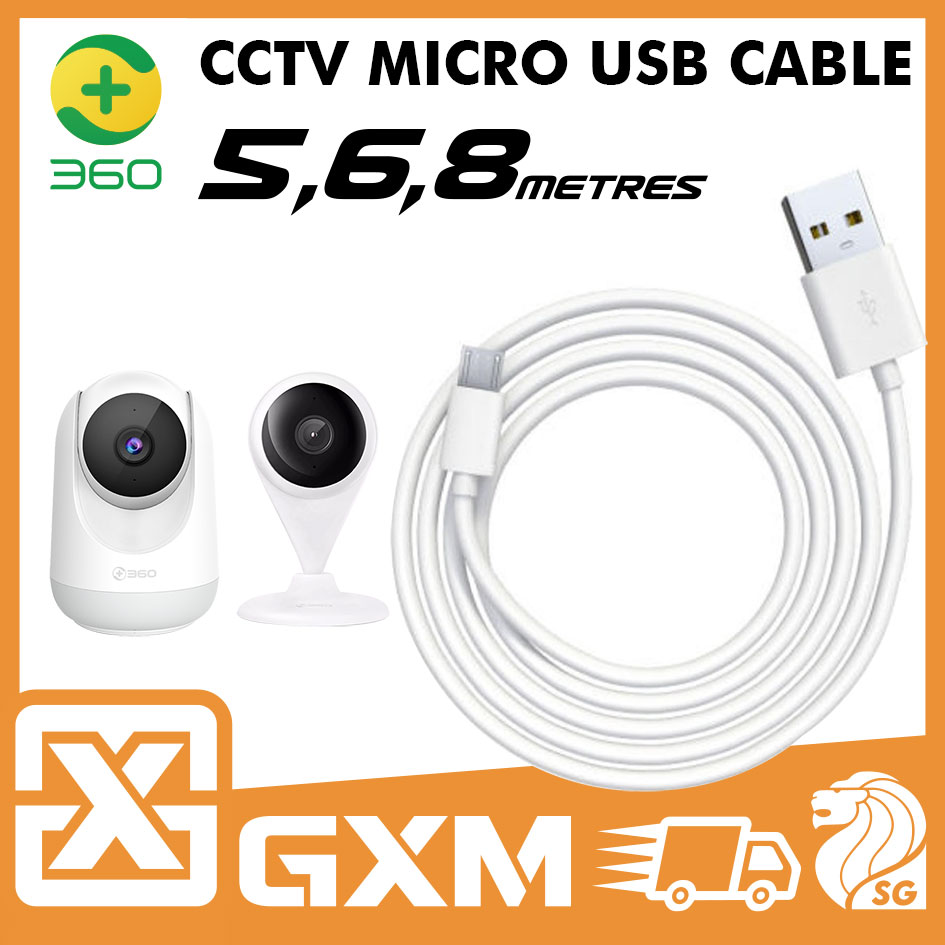 5m 6m 8m Micro USB Microusb Power Cable 360 Xiaomi WiFi Security Camera CCTV  Mobile Phone Printer Tablets Charging Data Cable