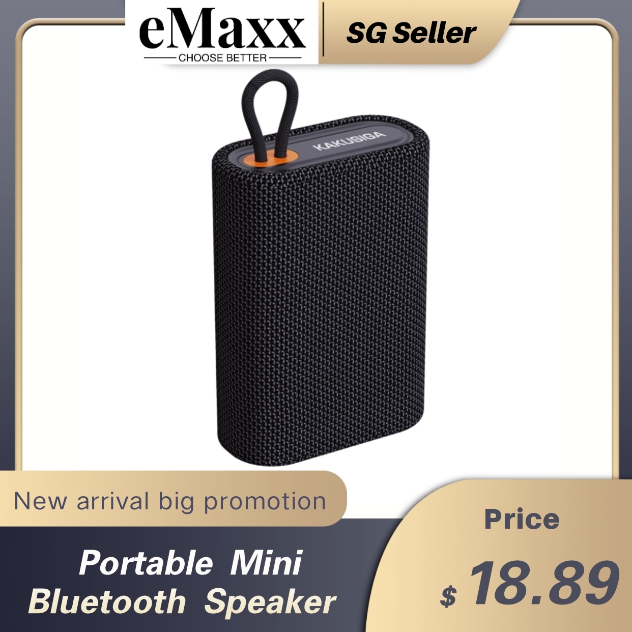 kakusiga Outdoor Portable mini wireless and bluetooth speakers with lanyard/FM Radio/TF card slot TWS connection Travel use 4 colors Compatible for Phones/tablets and laptops