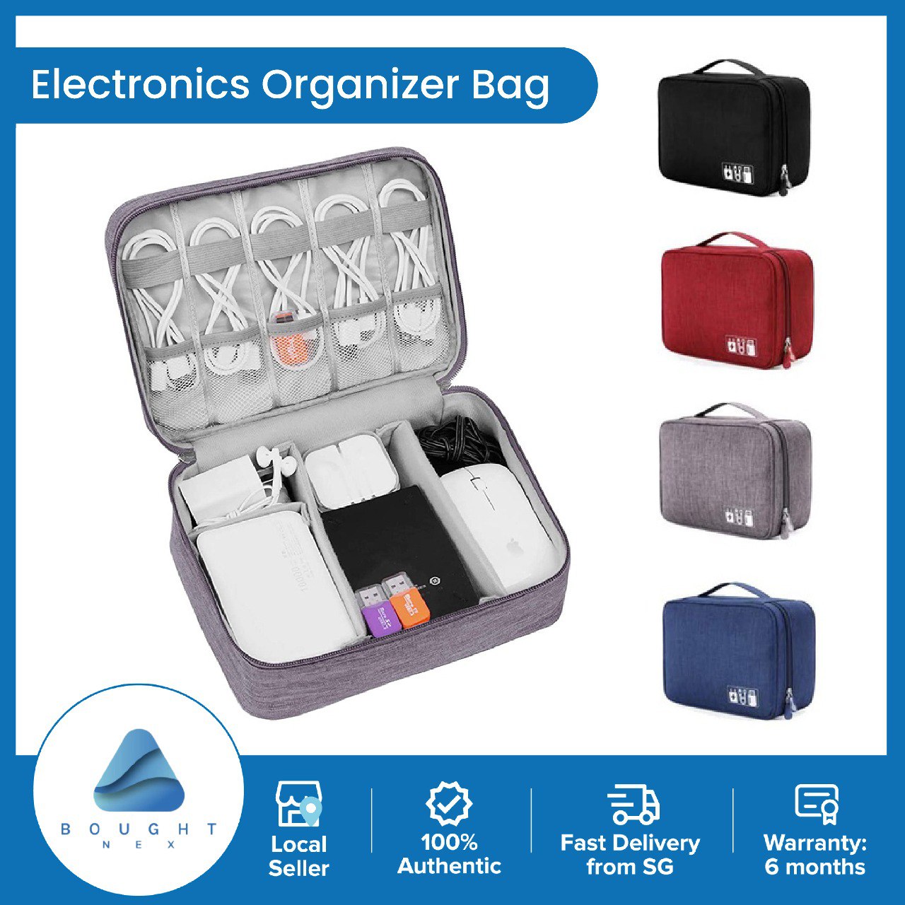 Travel Electronic Gadget Organizer Bag USB Cable Pouch Large Cable Organiser Bag Accessories