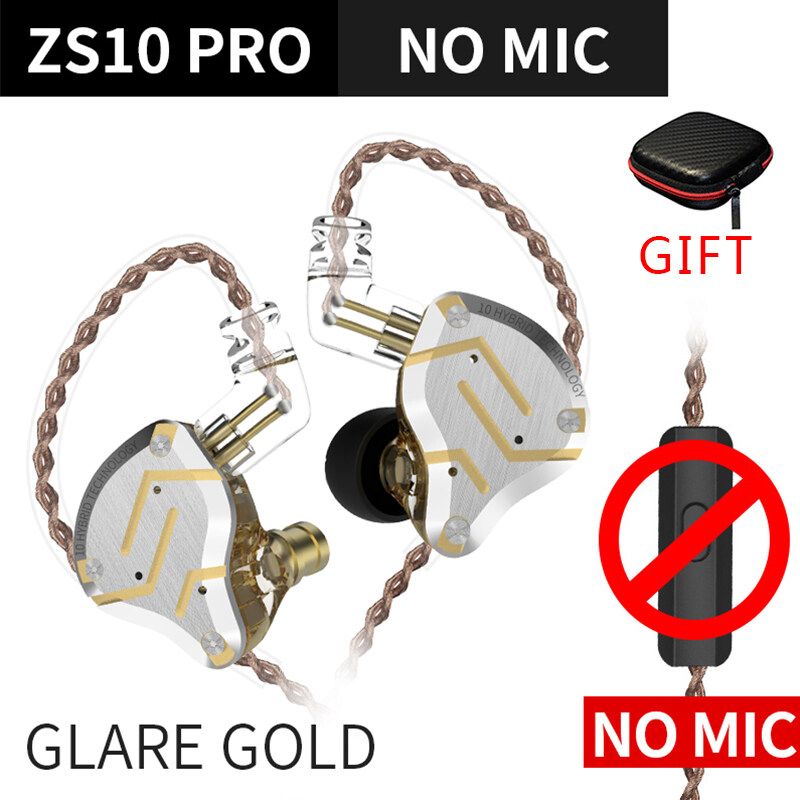 KZ ZS10 Pro 4BA+1DD Hybrid Earphone Gaming Speaking Headset Music Bass HIFI Earbuds In-Ear Monitor Headphones Mic or no Mic With case for KZ ZSX ZSN Pro ZST Pro