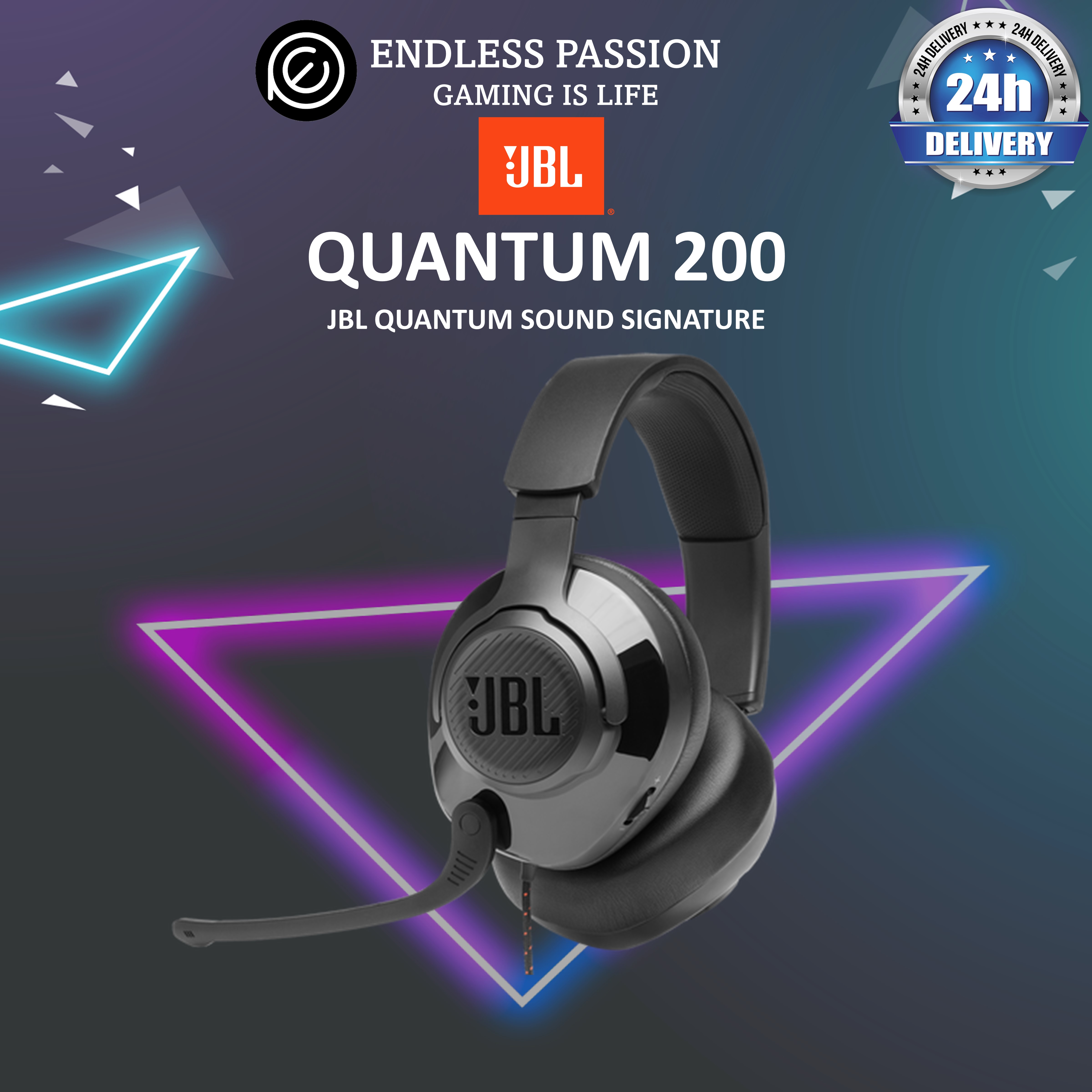 JBL Quantum 200 - Wired Over-Ear Gaming Headphones