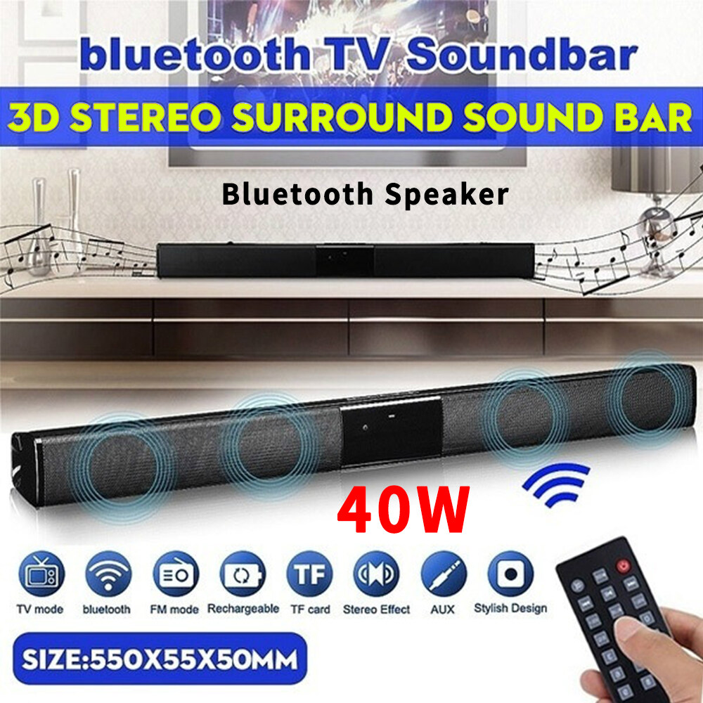 2023 New 40W Super Power Wireless Bluetooth Soundbar Speaker Home Theater TV soundbar subwoofe with Remote Control