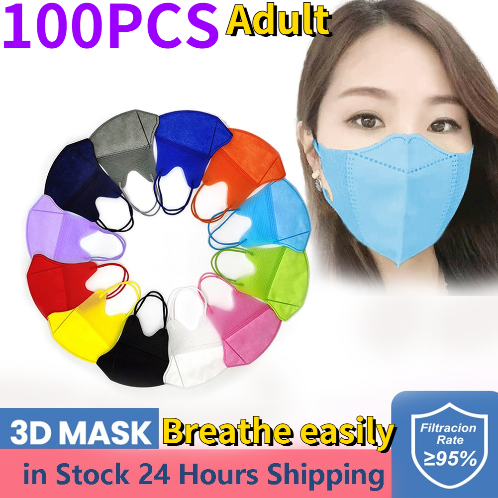 [EnidJuli] 100PCS Adult  3D Mask Duckbill Face Mask  3ply Breathe Easily Retouching The Face Colorful  Reusable   Duckbill Face Mask